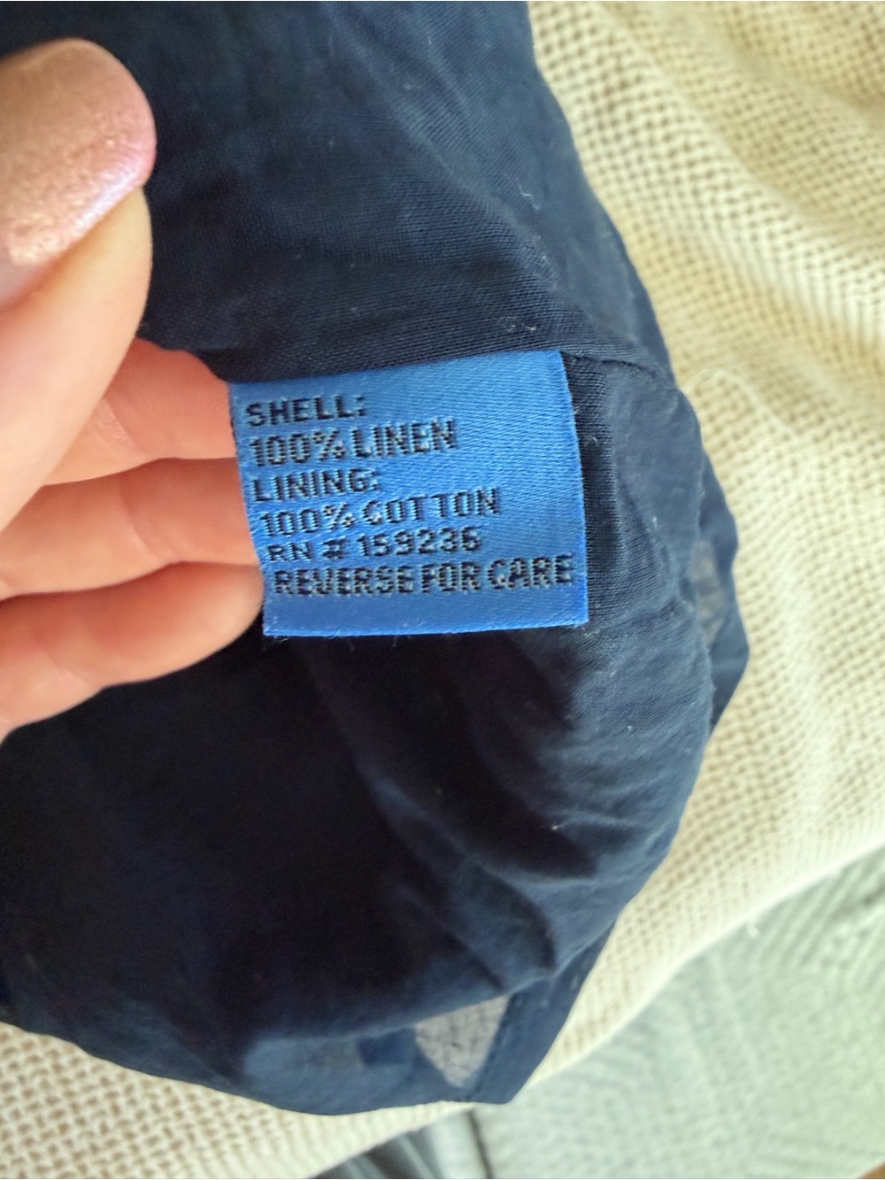 J.McLaughlin 100% Linen Quietluxury V-Neck A-Line Pocket Dress - Navy - Picture 6 of 10